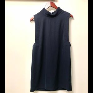 Mock neck Navy Dress